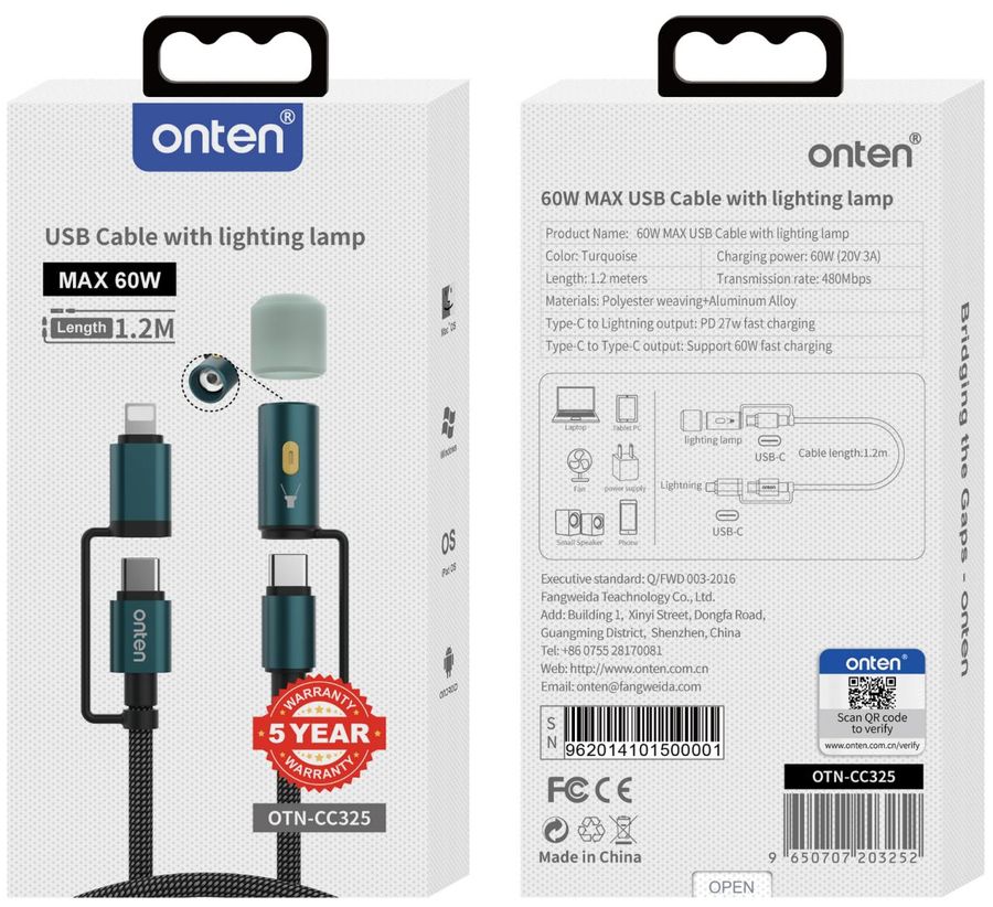 ONTEN OTN-CC325 1/Lightning+USB-C