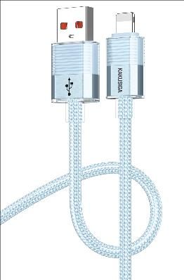 KAKUSIGA KSC-985 two-color braided transparent data cable (Lightning)