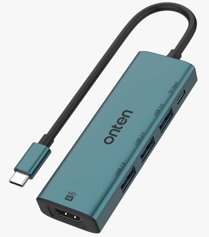 ONTEN OTN-UC123 5-in-1 USB-C to HDMI Adapter(USB 3.0+USB 2.0*2) USB-C